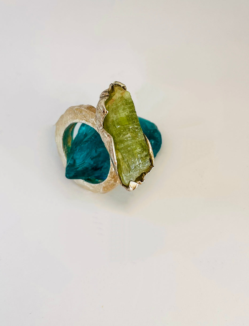 Silver Green Kyanite Ring